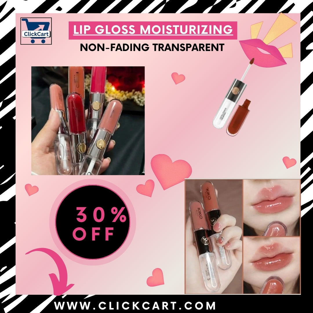 “2-in-1 Mirror Glossy Lipstick – Double-Headed Transparent, Long-Lasting & Moisturizing Makeup for Women and Girls”