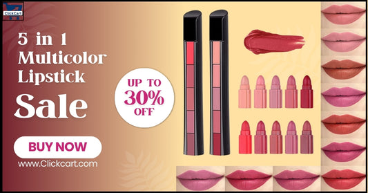 “5-in-1 Matte Lipstick Set – Red, Pink & Brown Shades for Daily Beauty”