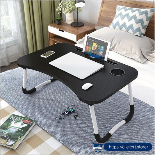 Portable Foldable Wooden Laptop Table for Bed & Sofa | Study, Work & Breakfast Desk