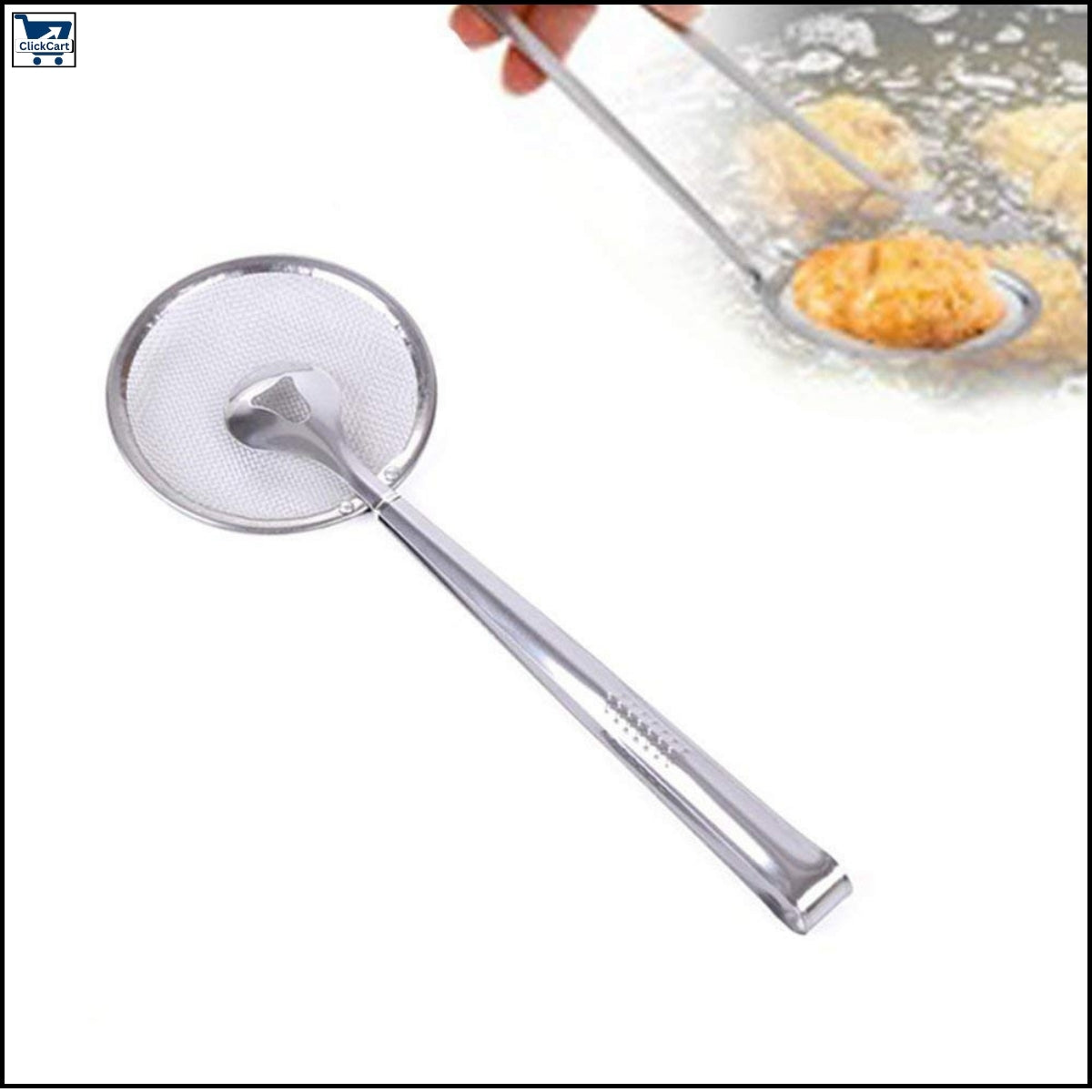 "2-in-1 Multi-Functional Filter Spoon with Clip – Oil Frying, Salad, BBQ & Kitchen Colander Utensil"