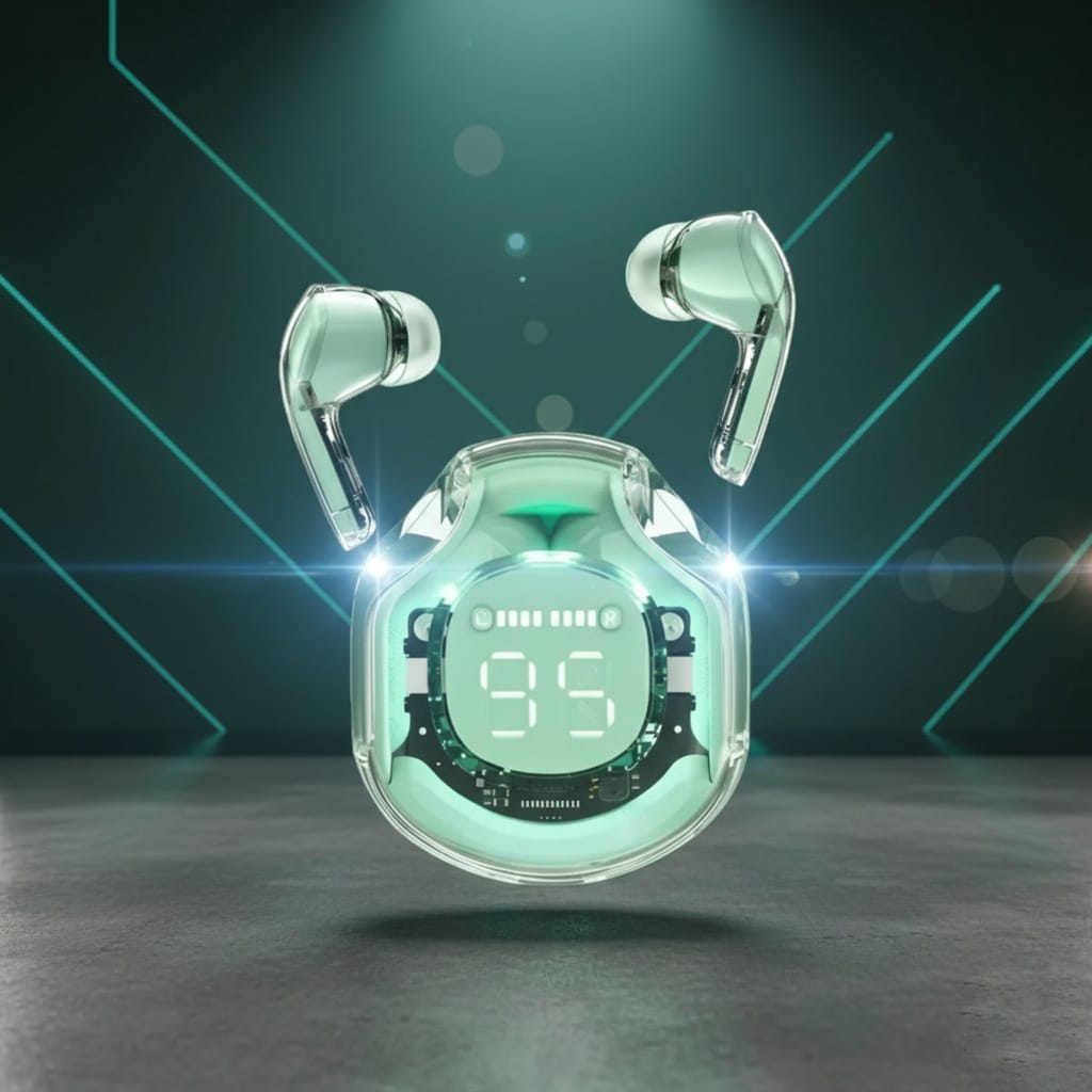 Air 39 Pro Transparent Earbuds + Free Pouch.