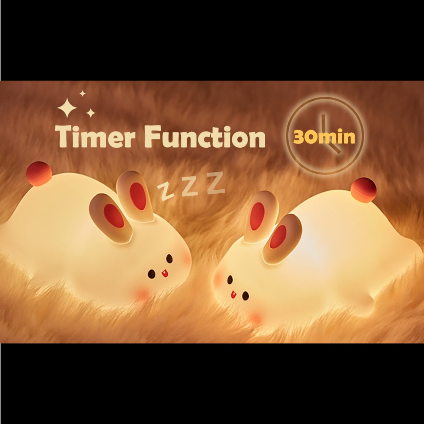 Cute Silicone Bunny Night Light for Kids | Rechargeable Touch Sensor Rabbit Lamp | Soft LED Nursery & Bedroom Light