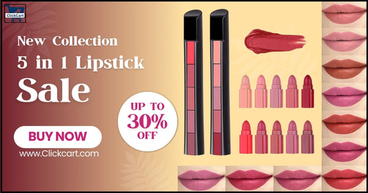 “5-in-1 Matte Lipstick Set – Red, Pink & Brown Shades for Daily Beauty”