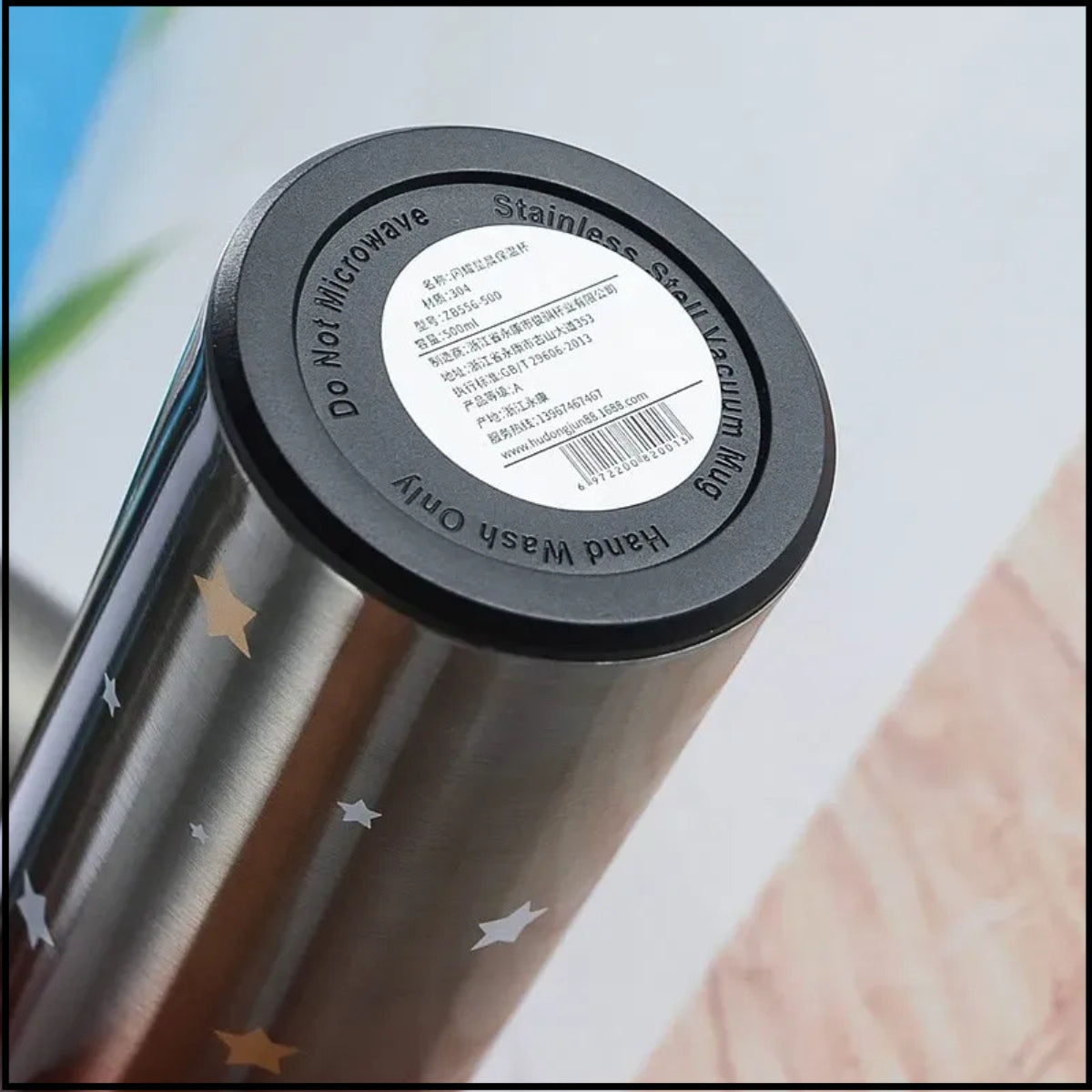 Smart LED Temperature Bottle 500ml – Hot & Cold Stainless Steel Vacuum Flask | Portable Star Design Thermos for Travel, Office & Gym