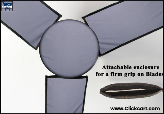 “4 Pcs Ceiling Fan Covers with Motor Cover – Grey/Black Washable & Dust-proof Set”