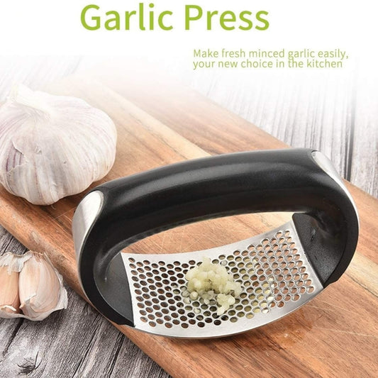 Effortless Stainless Steel Garlic Crusher Tool