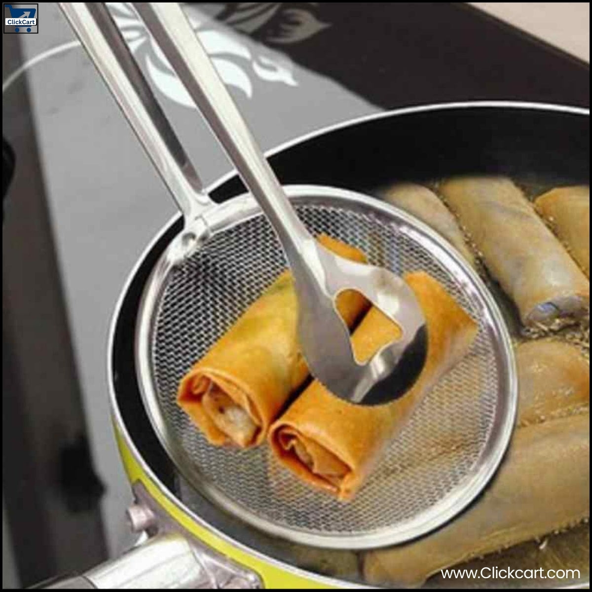 "2-in-1 Multi-Functional Filter Spoon with Clip – Oil Frying, Salad, BBQ & Kitchen Colander Utensil"
