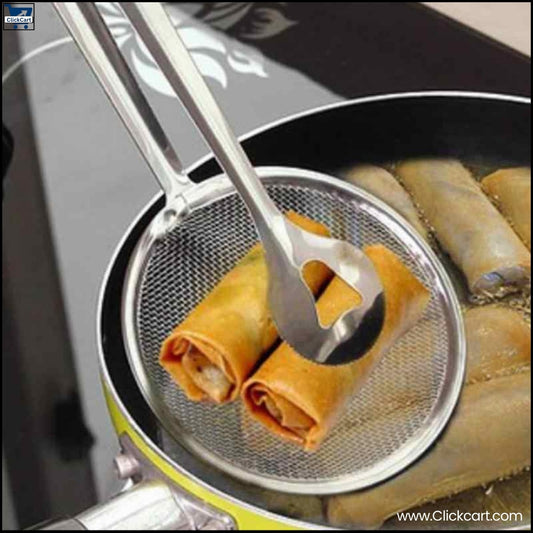 "2-in-1 Multi-Functional Filter Spoon with Clip – Oil Frying, Salad, BBQ & Kitchen Colander Utensil"