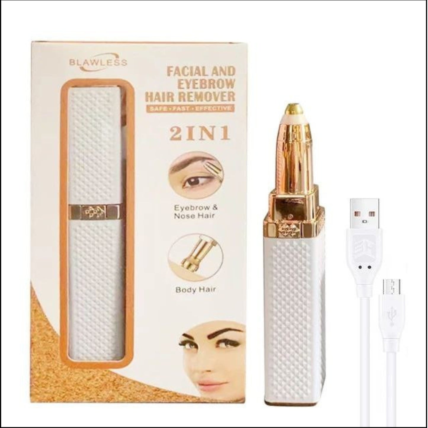 2 in 1 Rechargeable Women’s Face Hair Remover & Eyebrow Trimmer