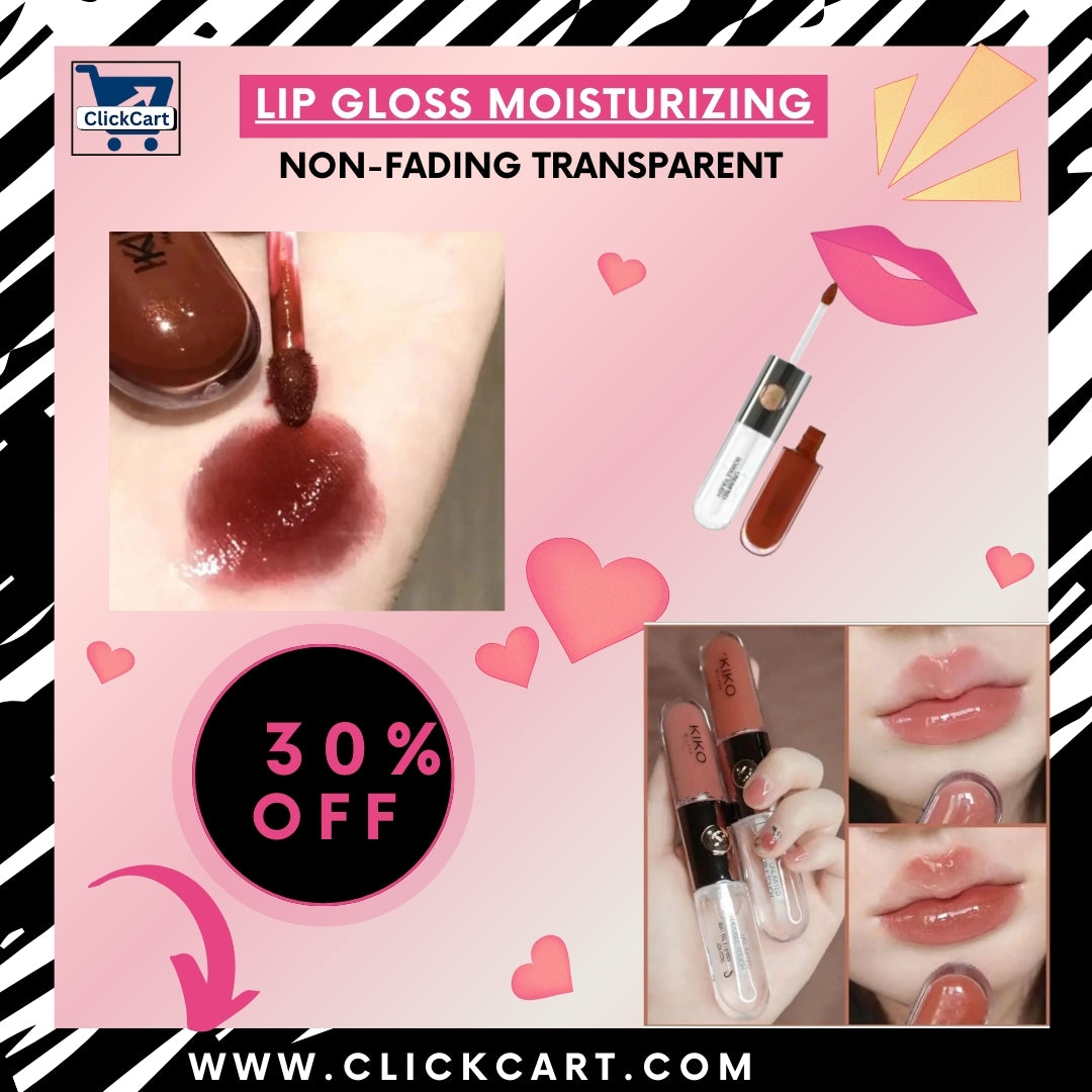 “2-in-1 Mirror Glossy Lipstick – Double-Headed Transparent, Long-Lasting & Moisturizing Makeup for Women and Girls”