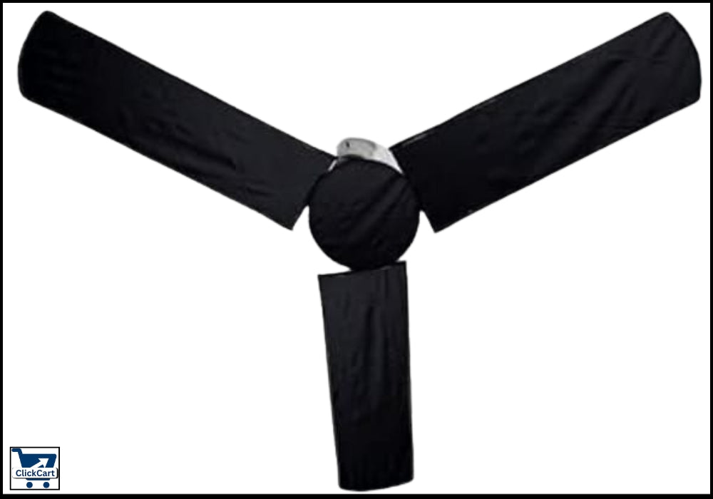 “4 Pcs Ceiling Fan Covers with Motor Cover – Grey/Black Washable & Dust-proof Set”