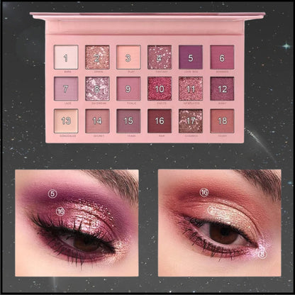 18-Color Nude Eyeshadow Palette – Long Lasting, Smooth Blend Makeup Palette