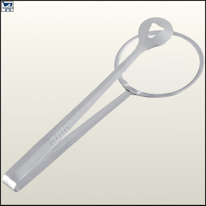 "2-in-1 Multi-Functional Filter Spoon with Clip – Oil Frying, Salad, BBQ & Kitchen Colander Utensil"