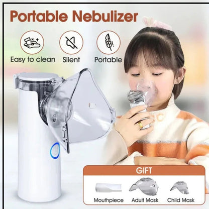 Mesh Portable Nebulizer Machine for Kids & Adults – Mini USB Inhaler, Silent Mist, Easy One-Button Use