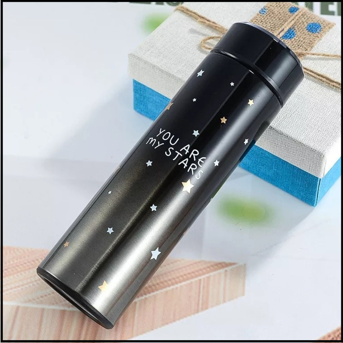 Smart LED Temperature Bottle 500ml – Hot & Cold Stainless Steel Vacuum Flask | Portable Star Design Thermos for Travel, Office & Gym