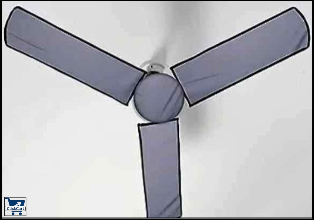 “4 Pcs Ceiling Fan Covers with Motor Cover – Grey/Black Washable & Dust-proof Set”