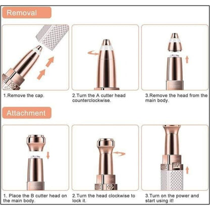 2 in 1 Rechargeable Women’s Face Hair Remover & Eyebrow Trimmer