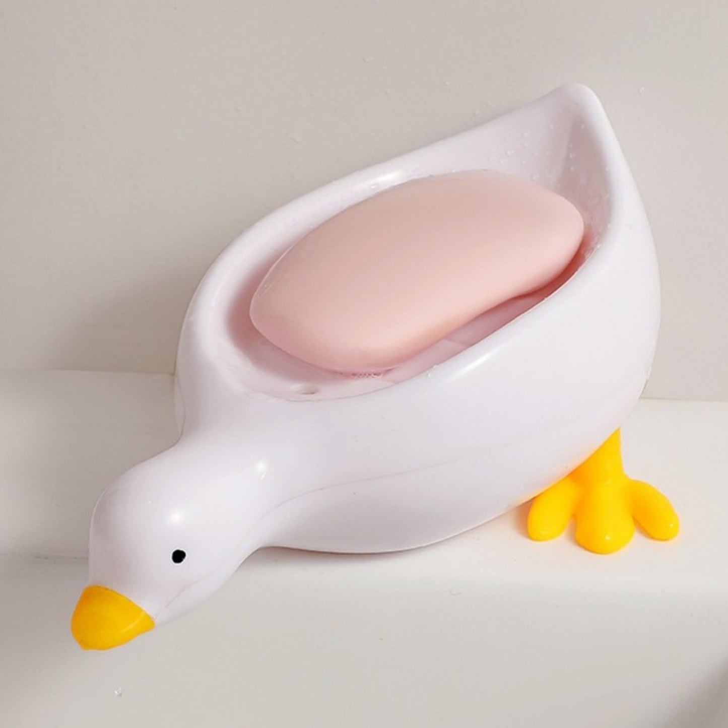 Cute Duck Shape Soap Dish with Drain | Quick Dry Bathroom Soap Holder