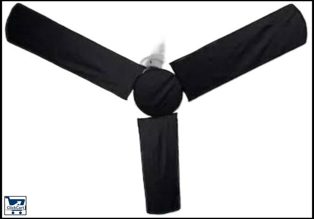 “4 Pcs Ceiling Fan Covers with Motor Cover – Grey/Black Washable & Dust-proof Set”