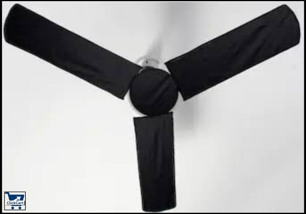 “4 Pcs Ceiling Fan Covers with Motor Cover – Grey/Black Washable & Dust-proof Set”