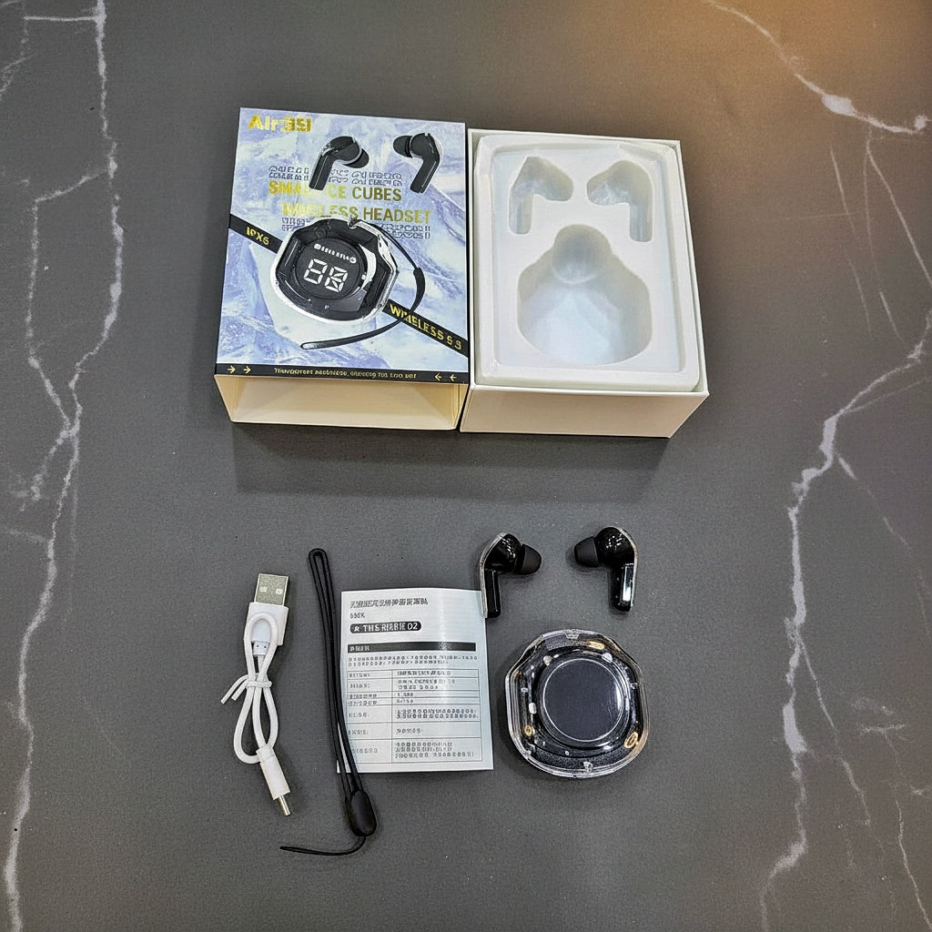Air 39 Pro Transparent Earbuds + Free Pouch.