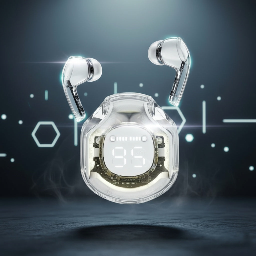 Air 39 Pro Transparent Earbuds + Free Pouch.