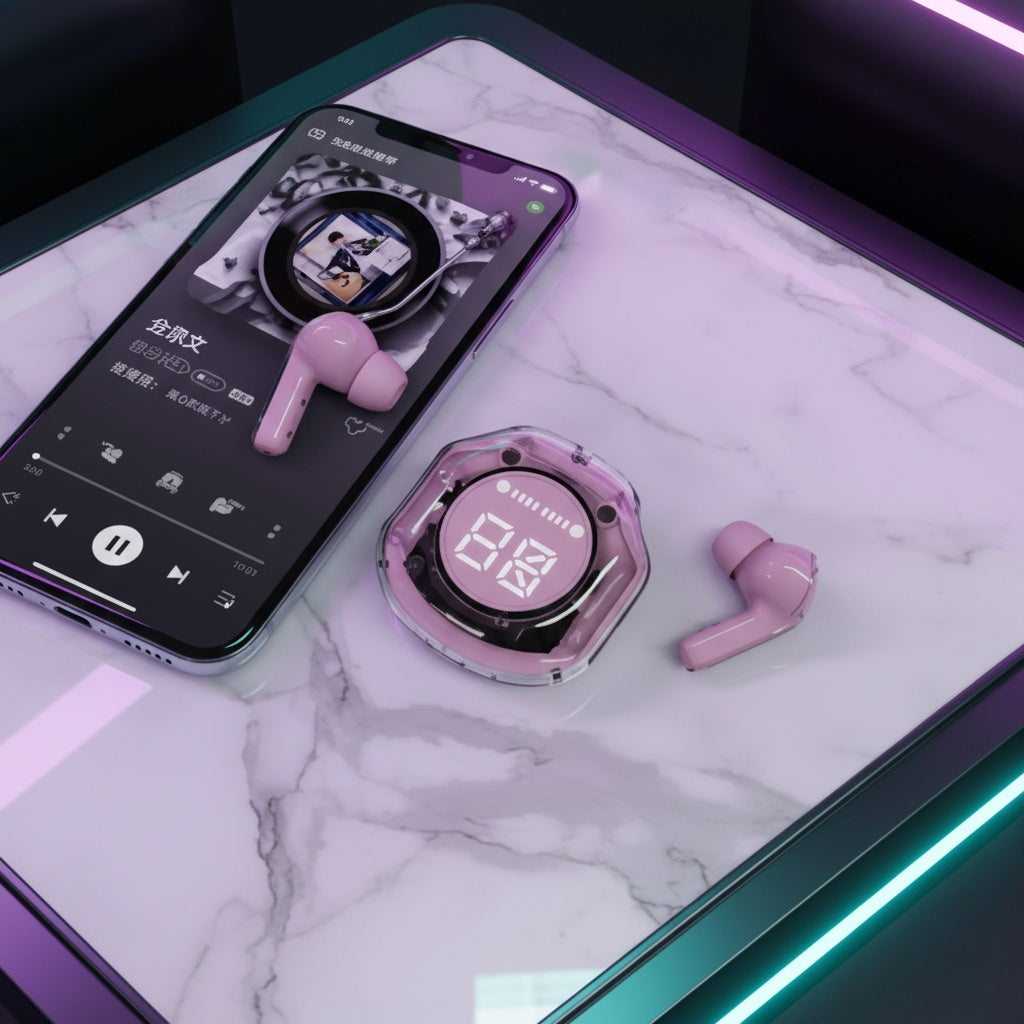 Air 39 Pro Transparent Earbuds + Free Pouch.